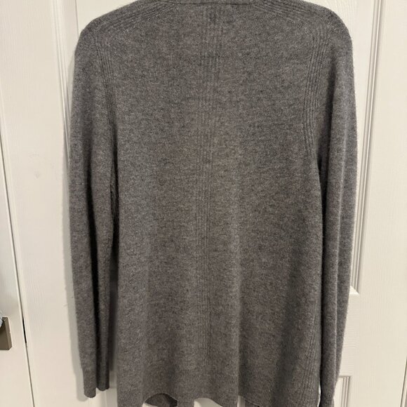 Saks Fifth Avenue 100% Cashmere Gray Cardigan - Picture 3 of 16